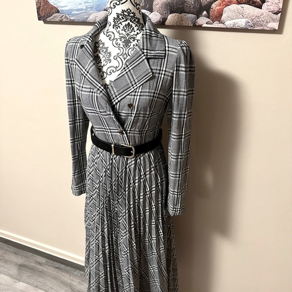 Women's Elegant Pleated Dress XS - Picture 3 of 16